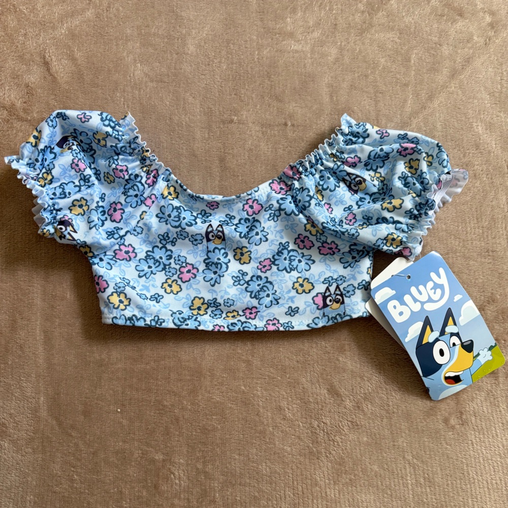 Bluey Blue and Pink Swim Top